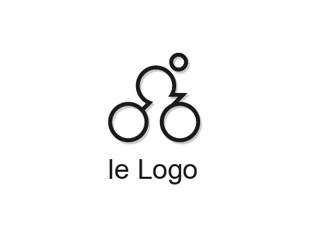 abstract bicycle with rider icon