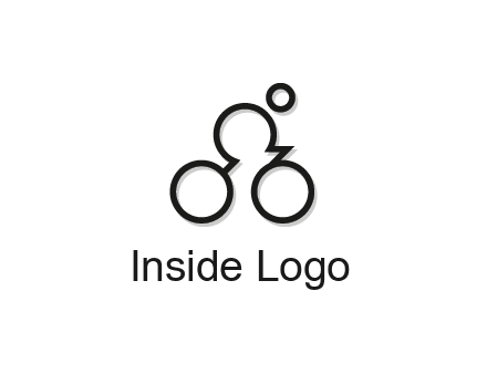 abstract bicycle with rider icon