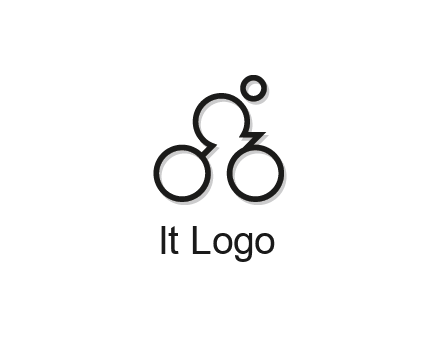 abstract bicycle with rider icon