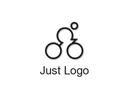 abstract bicycle with rider icon