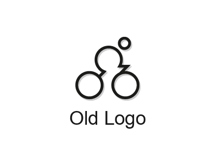 abstract bicycle with rider icon