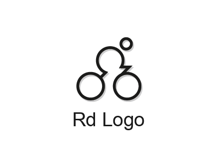 abstract bicycle with rider icon