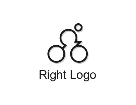 abstract bicycle with rider icon