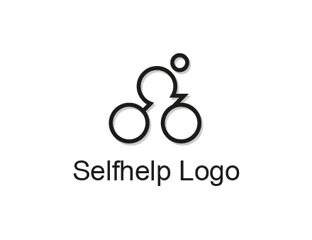 abstract bicycle with rider icon