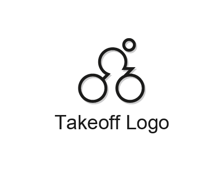 abstract bicycle with rider icon