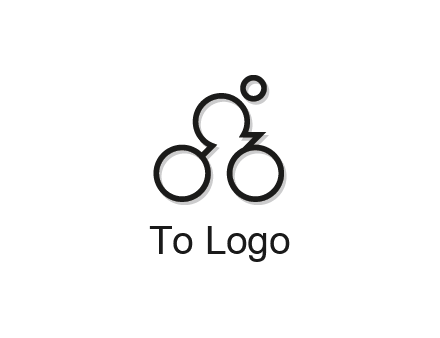 abstract bicycle with rider icon