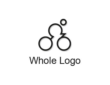 abstract bicycle with rider icon