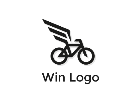 bicycle with abstract wings logo
