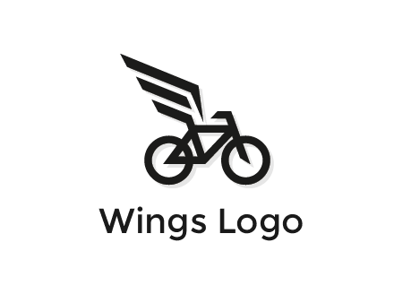 bicycle with abstract wings logo