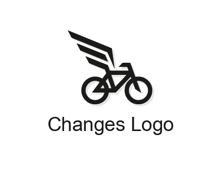 bicycle with abstract wings logo