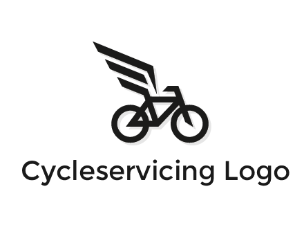 bicycle with abstract wings logo