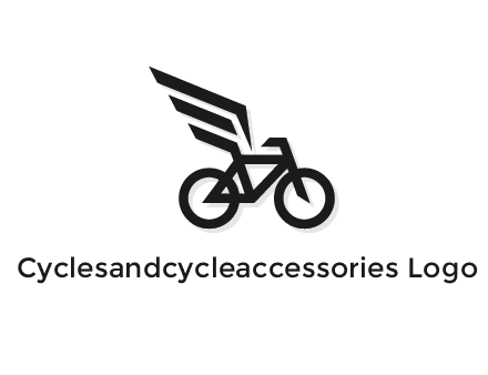 bicycle with abstract wings logo