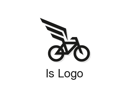 bicycle with abstract wings logo