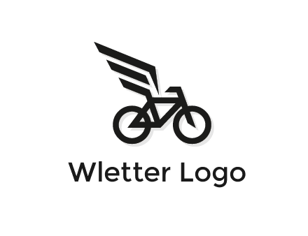bicycle with abstract wings logo