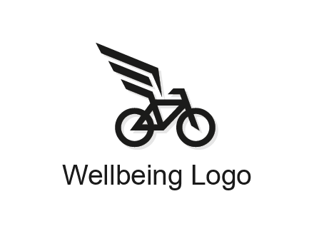 bicycle with abstract wings logo