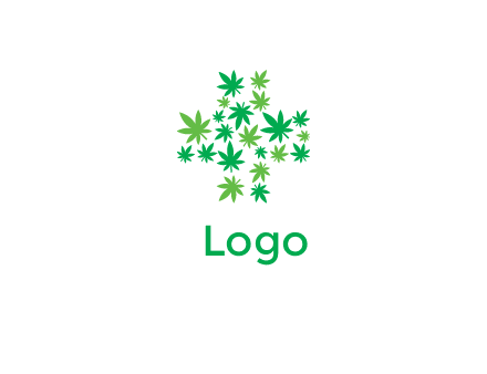 marijuana creating medical cross symbol