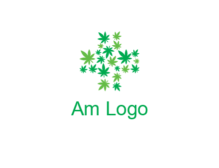 marijuana creating medical cross symbol