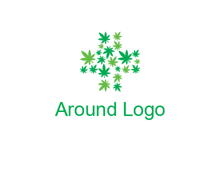 marijuana creating medical cross symbol