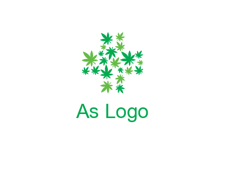 marijuana creating medical cross symbol