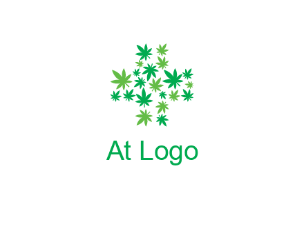 marijuana creating medical cross symbol