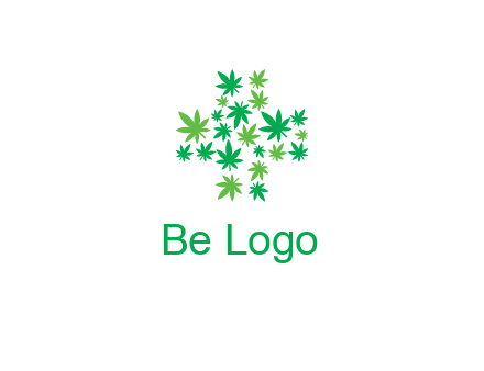 marijuana creating medical cross symbol