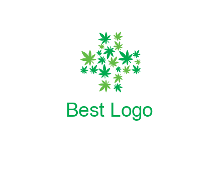 marijuana creating medical cross symbol