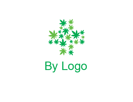 marijuana creating medical cross symbol
