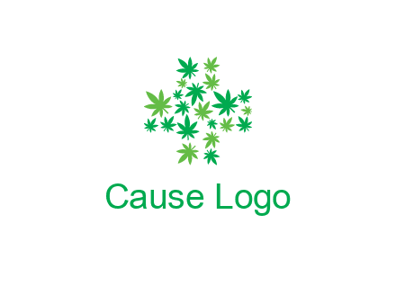 marijuana creating medical cross symbol