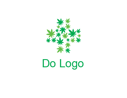 marijuana creating medical cross symbol