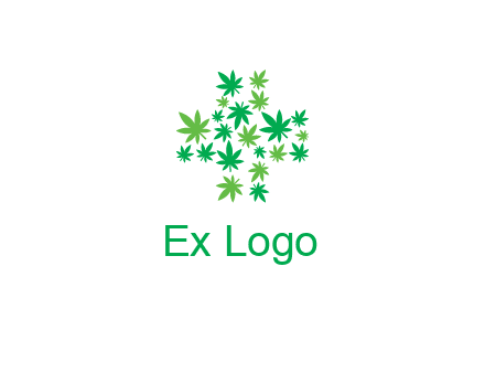 marijuana creating medical cross symbol