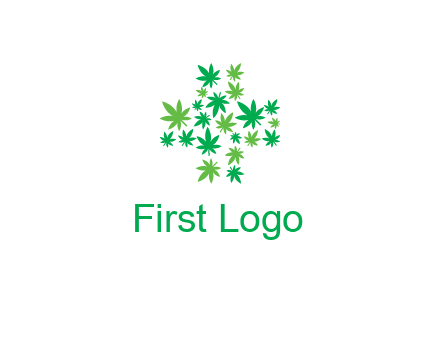 marijuana creating medical cross symbol