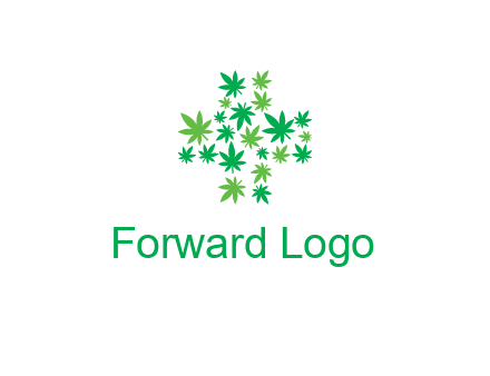 marijuana creating medical cross symbol