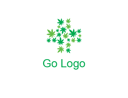 marijuana creating medical cross symbol