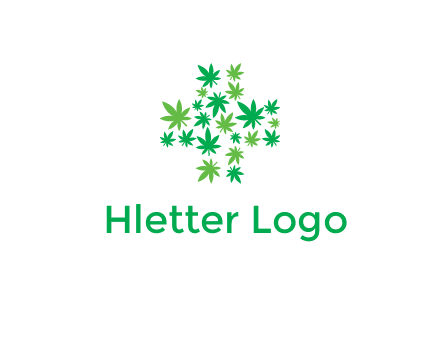 marijuana creating medical cross symbol