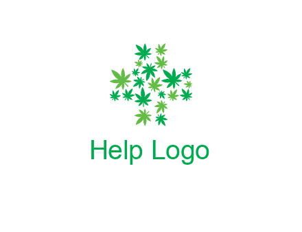 marijuana creating medical cross symbol