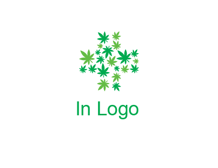 marijuana creating medical cross symbol