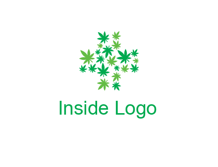marijuana creating medical cross symbol