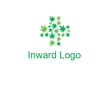 marijuana creating medical cross symbol