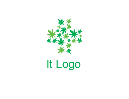 marijuana creating medical cross symbol