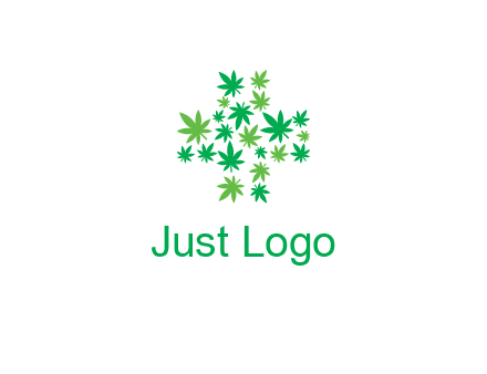 marijuana creating medical cross symbol