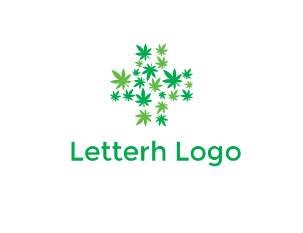 marijuana creating medical cross symbol