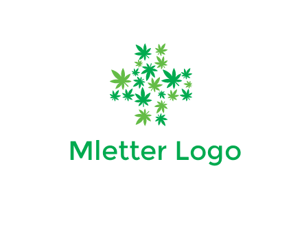 marijuana creating medical cross symbol