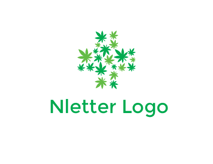 marijuana creating medical cross symbol