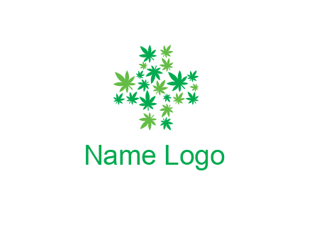 marijuana creating medical cross symbol