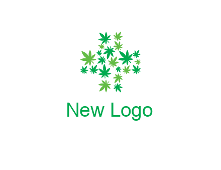 marijuana creating medical cross symbol