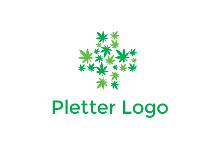 marijuana creating medical cross symbol