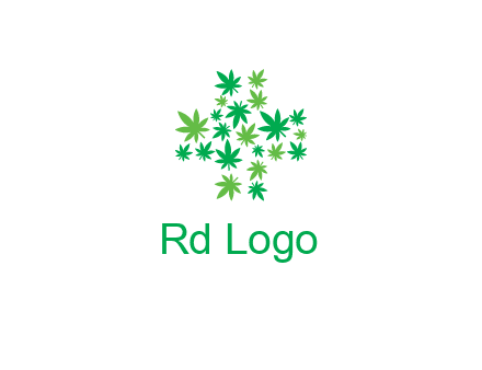 marijuana creating medical cross symbol