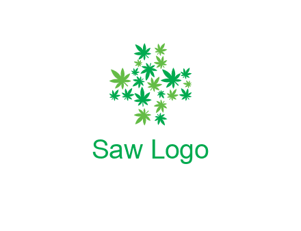 marijuana creating medical cross symbol