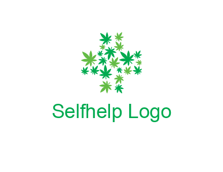 marijuana creating medical cross symbol
