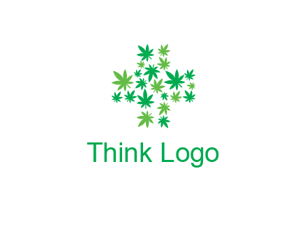 marijuana creating medical cross symbol